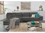 Ecksofa CALIA ITALIA "Dave, italienisches Designsofa L-Form, erstklassiger Sitzkomfort", grau, B:297cm H:87cm T:97cm, Leder BULL - 100% Leder;Leder SORRRENTO - 100% Leder, Sofas, Ecksofa, Ottomane wahlweise links oder rechts, in zwei tollen Lederqualitäten