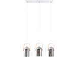 NÄVE Pendelleuchte "Vidrio", beige (chromfarben, silberfarben, natur), 3, Ø 11,5cm H: 141cm, 1 Stk., Leuchten, E27 max. 40W, silber/verspiegelt/natur/chrom/rauchglas, Pendelleuchte
