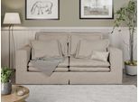3-Sitzer HOME AFFAIRE "ALISSAS BIS mit vielen Kissen, Biesen an den Kissen", beige, B:196cm H:95cm T:108cm, 92% Polyester, 8% Nylon, Sofas, 3-Sitzer, Hussen-Optik, kleine Taschen an der Seite zum Verstauen