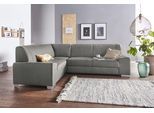Ecksofa DOMO COLLECTION "Anzio in kubischer Formensprache, flache Armlehnen, L-Form", grau (steel, grau), B:259cm H:85cm T:191cm, Sofas, Ecksofa, Wahlweise mit Bettfunktion und Federkern für hohen Sitzkomfort
