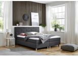 Boxspringbett, grau (charcoal), B:175cm L:210cm, Bezug Bett: Feinstruktur 100% Polyester;Bezug Bonnell-Federkernmatratze: 100% Polyester;Bezug Kaltschaummatratze: 100% Polyester;Bezug Tonnentaschenfederkernmatratze: 80% Baumwolle, 20%Polyester;Topper: Komfortschaum mit Bezug 100% Polyester, WESTFALIA SCHLAFKOMFORT, Komplettbetten, Boxspringbett, mit Topper