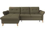 Ecksofa SIT & MORE "Göteborg", grün (olive), B:268cm H:90cm T:176cm, Sofas, Ecksofa, Sitztiefenverstellung und Federkern, wahlweise mit Bettfunktion