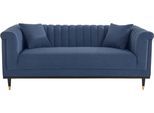 2-Sitzer HOME AFFAIRE "Chamby New", blau, B:180cm H:71,5cm T:85cm, Bouclé (100% Polyester), Sofas, 2-Sitzer, im Bouclé-Strukturbezug mit Steppung im Lehnenbereich