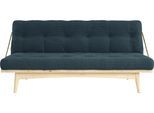 Schlafsofa KARUP DESIGN "Folk", blau (hellblau), B:190cm H:90cm T:130cm, 100% Polyester, Sofas, Schlafsofa, aus massiven Kiefernholz, inkl. Futonmatratze