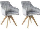 Drehstuhl HOME AFFAIRE "Sa Calobra", grau (stahlgrau, eichefarben), B:58cm H:86cm T:46cm, Stühle, Drehstuhl, mit Rückensteppung