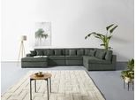 Wohnlandschaft HOME AFFAIRE "Skara U-Form", grau, B:390cm H:86cm T:190cm, 100% Polyester, Sofas, Wohnlandschaft, Lounge-Sofa mit Federkernpolsterung, in vielen Bezugsvarianten