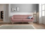 3-Sitzer OTTO HOME "Bille", rosa (rosé), B:212cm H:86cm T:90cm, Struktur (100% Polyester);Struktur fein (100% Polyester);Samtoptik (100% Polyester);Luxus-Microfaser weich (100% Polyester), Sofas, 3-Sitzer, mit Naht im Rückenkissen und Eiche-Beinen, Design by Morten Georgsen