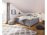 Boxbett HOME AFFAIRE "Alexis", grau (hellgrau), B:180cm L:220cm, Struktur fein (100% Polyester), Komplettbetten, Boxbett, ohne Kopfteil - ideal für Räume mit Dachschrägen; in 4 Breiten