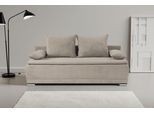Schlafsofa WERK2 "Biggi 206 cm komfortabel und modern", beige (creme), B:206cm H:88cm T:91cm, 95% Polyester, 5% Nylon, Sofas, Schlafsofa, Struktur weich, Schlaffunktion, Bettkasten
