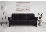 3-Sitzer DOMO COLLECTION "Pina, schmale Armlehnen, mit Federkern, kompakt & elegant", blau (dunkelblau), B:219cm H:95cm T:88cm, 95% Polyester, 5% Polyamid, Sofas, 3-Sitzer, Hoher Sitzkomfort, Microfaser hochflorig, dunkelblau, Breite 219 cm