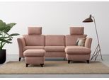 Ecksofa HOME AFFAIRE "Trelleborg L-Form", rosa (altrosa), B:249cm H:86cm T:162cm, 95% Polyester, 5% Polyamid, Sofas, Ecksofa, wahlweise mit Bettfunktion und Bettkasten, inkl. Federkern-Polsterung