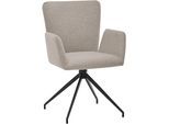 Esszimmerstuhl "El Paso", beige (beige, matt schwarz, beige), B:57cm H:86cm T:62cm, Stoff, SET ONE BY MUSTERRING, Stühle, Esszimmerstuhl, Stativgestell drehbar, verschiedene Farben, Maße B58 x H86 x T62 cm