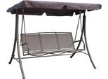 Hollywoodschaukel GARDEN PLEASURE "ANNA", grau (grau, schwarz), B:201cm H:159cm T:130cm, Obermaterial: 100% Polyester, Hollywoodschaukeln, Hollywoodschaukel, grau/schwarz