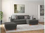 Ecksofa SIT & MORE "Dundee L-Form", grau, B:264cm H:86cm T:175cm, Sofas, Ecksofa, mit Federkern und Massivholzfüßen, wahlweise mit Kopfteilverstellung