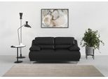2-Sitzer COTTA "Maranello", schwarz, B:180cm H:86cm T:93cm, 64% Polyurethan, 25% Polyester, 11% Baumwolle, Sofas, 2-Sitzer
