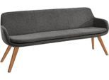 Essbank MUSTERRING "Tavia", grau (anthrazit, wildeiche), B:180cm H:87cm T:66cm, 100% PES, Sitzbänke, Essbank, Stativgestell Wildeiche massiv geölt, Breite 180, 200 oder 220 cm