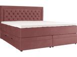 Boxspringbett HOME AFFAIRE "Julien", rot (maroon), B:181cm L:210cm, 100% Polyester, Komplettbetten, Boxspringbett, mit Taschenfederkernmatratze
