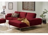 Ecksofa W.SCHILLIG "run, Designsofa, bequem, L-Form", rot (light brick w82), B:299cm H:88cm T:178cm, Longlife Xtra-Leder Z73: Naturwalkleder der Luxusklasse aus den erlesensten Rohhäuten. Hautstärke 1, 1 – 1, 3 mm;ROHLEDER Jacquard-Flachgewebe Q2 W60 (63% Polyester, 37% Polyacryl);ROHLEDER Chenille-Flachgewebe Q2 W77 (68% Polyacryl, 32% Polyester);Stoff S37 (100% Polyester), Sofas, Ecksofa, mit el