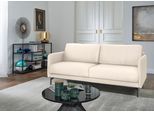 2-Sitzer "CR.450, Designsofa, Loungesofa", weiß (perlweiß 534, 12), B:150cm H:85cm T:95cm, NaturLEDER OSKAR (echtes Rindsleder);Chenille COCO (72% Polyester 15% Baumwolle 13% Polyacryl), CREATION BY ROLF BENZ, Sofas, 2-Sitzer, Armlehne sehr schmal, Alugussfüße in umbragrau, Breite 150 cm