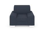 Sessel DOMO COLLECTION "Anzio", blau, B:114cm H:85cm T:93cm, Sessel, Sessel, wahlweise mit Federkern