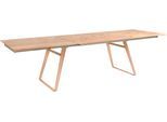 Esstisch MUSTERRING "Tavia", braun (eiche), B:220cm H:76cm T:100cm, Tische, Esstisch, Bügelgestell in 3 Farben, Platte Charakter-Eiche geölt, ausziehbar