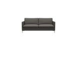2,5-Sitzer FLEXLUX "Fiore, super Sitzkomfort durch Kaltschaum im Sitz", grau (warm mineral), B:181cm H:85cm T:92cm, 100% Echteder, Sofas, 2 5-Sitzer, schmale Armlehnen, Füße Alu