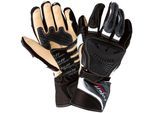 Motorradhandschuhe ROLEFF "RO 86" Gr. XL, silber (schwarz, weiß, silberfarben), Handschuhe, XL, Obermaterial: 90% Rindsleder, 10% Nylon. Innenfutter: 100% Polyester, Motorradhandschuhe, winddicht