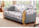 2-Sitzer HOME AFFAIRE "Milano, Schlafsofa im Landhaus-Stil, bequem, Liegefläche 188/124cm", lila (hellgrau, flieder geblümt), B:174cm H:87cm T:88cm, Chenille (70% Polyacryl, 30% Polyester) auf Korpus und Zierkissen, Sitz und Rücken im Blumenmuster »Paradise« (100% Polyester), Sofas, 2-Sitzer, mit Bettfunktion
