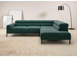 Ecksofa HOME AFFAIRE "Antonelli, L-Form, inkl. Kopfteilverstellung, Breite 276 cm", grün, B:276cm H:71cm T:219cm, 95% Polyester, 5% Nylon, Sofas, Ecksofa, mit elektrischer Sitztiefenverstellung, in Cord, grün