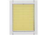 Plissee SUNLINES "One Size Style Crepe", gelb (zartgelb, grau, grau), B:50cm H:190cm, Obermaterial: 85% Polyester, 15% sonstige Fasern, Plissees, Plissee, Zubehörfarbe grau, zum Klemmen
