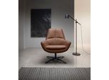 Drehsessel BETYPE "Be Organic Standard Back, Loungesessel", braun (savannah), B:81cm H:92cm T:83cm, 100% Echtleder, Sessel, Drehsessel, in elegantem Design mit Drehfunktion