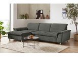 Ecksofa DOMO COLLECTION "FRANZI zeitlos und elegant, moderne Sitzheftung, L-Form", grün (dunkelgrün), B:279cm H:81cm T:162cm, Sofas, Ecksofa, wahlweise mit Kopfteilverstellung (dann Tiefe: 170 cm)