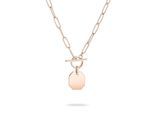 Kette mit Anhänger LIEBESKIND BERLIN "Schmuck Edelstahl Halskette The T-Bar Plate", rosa (roségoldfarben), Halsketten, Damen, Edelstahl, L: 45 B: 3,9mm, Kette mit Anhänger, B:3,9mm