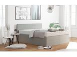 Boxspringbett, grau, B:195cm L:210cm, Bezug: 100% Polyester;Polsterwatte: 100% Polyester, WESTFALIA SCHLAFKOMFORT, Komplettbetten, Boxspringbett, mit Zierkissen, wahlweise mit Topper