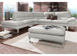 Ecksofa CALIA ITALIA "Dave, italienisches Designsofa mit erstklassigem Sitzkomfort, L-Form", grau, B:297cm H:87cm T:97cm, NaturLeder Sorrento;Leder Bull, Sofas, Ecksofa, mit tollen Lederbezügen