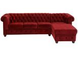 Chesterfield-Sofa HOME AFFAIRE "New Castle L-Form", rot (bordeaux), B:255cm H:72cm T:171cm, Sofas, Chesterfield-Sofa, hochwertige Knopfheftung in Chesterfield-Design, B/T/H: 255(171/72)