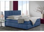 Boxspringbett HOME AFFAIRE "Casano", blau (denimblau), B:192cm L:215cm, Strukturstoff-Bezug (100% Polyester), Komplettbetten, Boxspringbett, mit feiner Steppung, in 3 Matratzenarten, 2 Härtegraden und 5 Farben