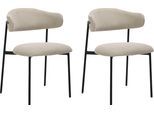 Esszimmerstuhl BYLIVING "Jersey (2er-Set)", grau (taupe), B:58cm H:78cm T:54,5cm, Stühle, Esszimmerstuhl, Gestell Metall schwarz, Küchenstuhl, Webstoffbezug, diverse Farben