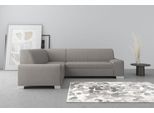 Ecksofa DOMO COLLECTION "Anzio in kubischer Formensprache, flache Armlehnen, L-Form", braun (schlamm), B:259cm H:85cm T:191cm, Sofas, Ecksofa, Wahlweise mit Bettfunktion und Federkern für hohen Sitzkomfort
