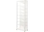 Vitrine FIF MÖBEL "Optima", transparent (weiß), B:58cm H:172cm T:32,7cm, Holzwerkstoff, Kunststoff, Sicherheitsglas ESG, Schränke, Vitrine, Standvitrine, Glastüren, 7 Böden, LED, vielseitig, perfekt für Sammler