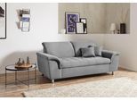 2-Sitzer DOMO COLLECTION "FRANZI zeitlos & elegant, moderne Sitzheftung", grau (hellgrau), B:190cm H:81cm T:105cm, Sofas, 2-Sitzer, wahlweise mit Kopfteilverstellung, inklusive Zierkissen