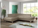 Ecksofa COTTA "Enterprise L-Form", beige (sand), B:277cm H:91cm T:104cm, Softlux-Kunstleder;Luxus-Kunstleder, Sofas, Ecksofa, mit Arm- & Kopfteilverstellung, wahlweise mit Bettfunktion