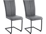 Freischwinger HOME AFFAIRE "Nils", grau (grau (fantasy 8202)), B:42,5cm H:100cm T:60cm, Holzwerkstoff, Metall, Polyester, Stühle, Freischwinger, Stuhl belastbar bis 120 Kg, Gestell Metall im Chrom-Look oder Schwarz