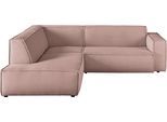 Ecksofa 3C CANDY "Matteo in elegant, kubischer Formensprache, bequem, L-Form", rosa, B:254cm H:72cm T:224cm, 88% Polyester, 12% Polyacryl, Sofas, Ecksofa, mit auffälliger Kedernaht, Cord-Bezug, Lounge-Charakter, OTTOs Choice