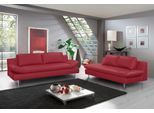 2-Sitzer PLACES OF STYLE "Redding", rot, B:191cm H:80cm T:90cm, Zierkissen: 100% Polyester;Luxus-Microfaser (100% Polyester), mit Zierkissen ebenfalls in Luxus-Microfaser;Struktur (100% Polypropylen), mit Zierkissen in Luxus-Microfaser, Sofas, 2-Sitzer, In Naturleder