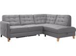 Ecksofa EXXPO - SOFA FASHION "Elio, kompakt & bequem, zeitloses Design, Breite 228cm, L-Form", grau (delphin), B:228cm H:84cm T:174cm, Sofas, Ecksofa, wahlweise mit Bettfunktion und Bettkasten