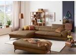Ecksofa W.SCHILLIG "piedroo, Designsofa mit tollem Sitzkomfort, bequem und elegant, L-Form", braun (fango z69), B:343cm H:70cm T:193cm, Longlife Xtra-Leder Z69: Das feinnarbige, gedeckte Softleder Z69 besticht durch seine außergewöhnliche Weichheit im trendigen »Vintage-Look«, Hautstärke 0, 9 - 1, 1 mm, Sofas, Ecksofa, Kopfteilverstellung, wahlweise mit Sitztiefenverstellung, Breite 343cm