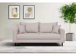 2-Sitzer HOME AFFAIRE "VEYRAS, hoher Sitzkomfort, Maße B/T/H: 162/84/76 cm", beige, B:162cm H:76cm T:84cm, 100% Polyester, Sofas, 2-Sitzer, mit Wellenunterfederung, incl. Rückenkissen und Zierkissen