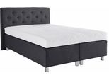 Boxspringbett, grau (anthrazit), B:154cm L:210cm, Bezug Unterbox und Kopfteil: Strukturstoff (77% Polyester und 23% Viskose);Bezug Obermatratze 100% Polyester, WESTFALIA SCHLAFKOMFORT, Komplettbetten, Boxspringbett, in diversen Ausführungen