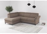 Ecksofa SIT & MORE "Glendale, L-Form", braun (cappuccino), B:247cm H:84cm T:193cm, 100% Polyester, Sofas, Ecksofa, inkl. Kopfteilverstellung, wahlweise mit Vorziehsitz und Bettkasten